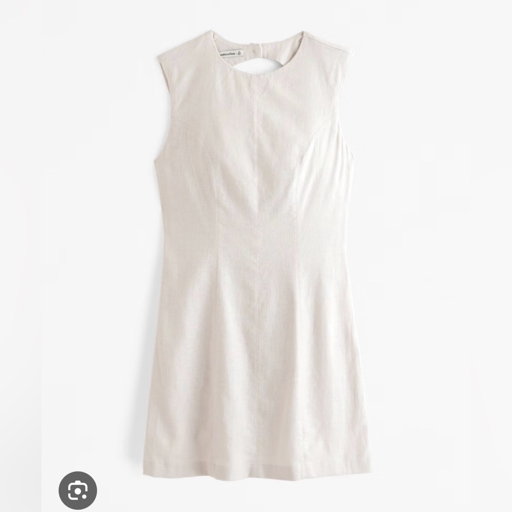 Linen blend mini dress